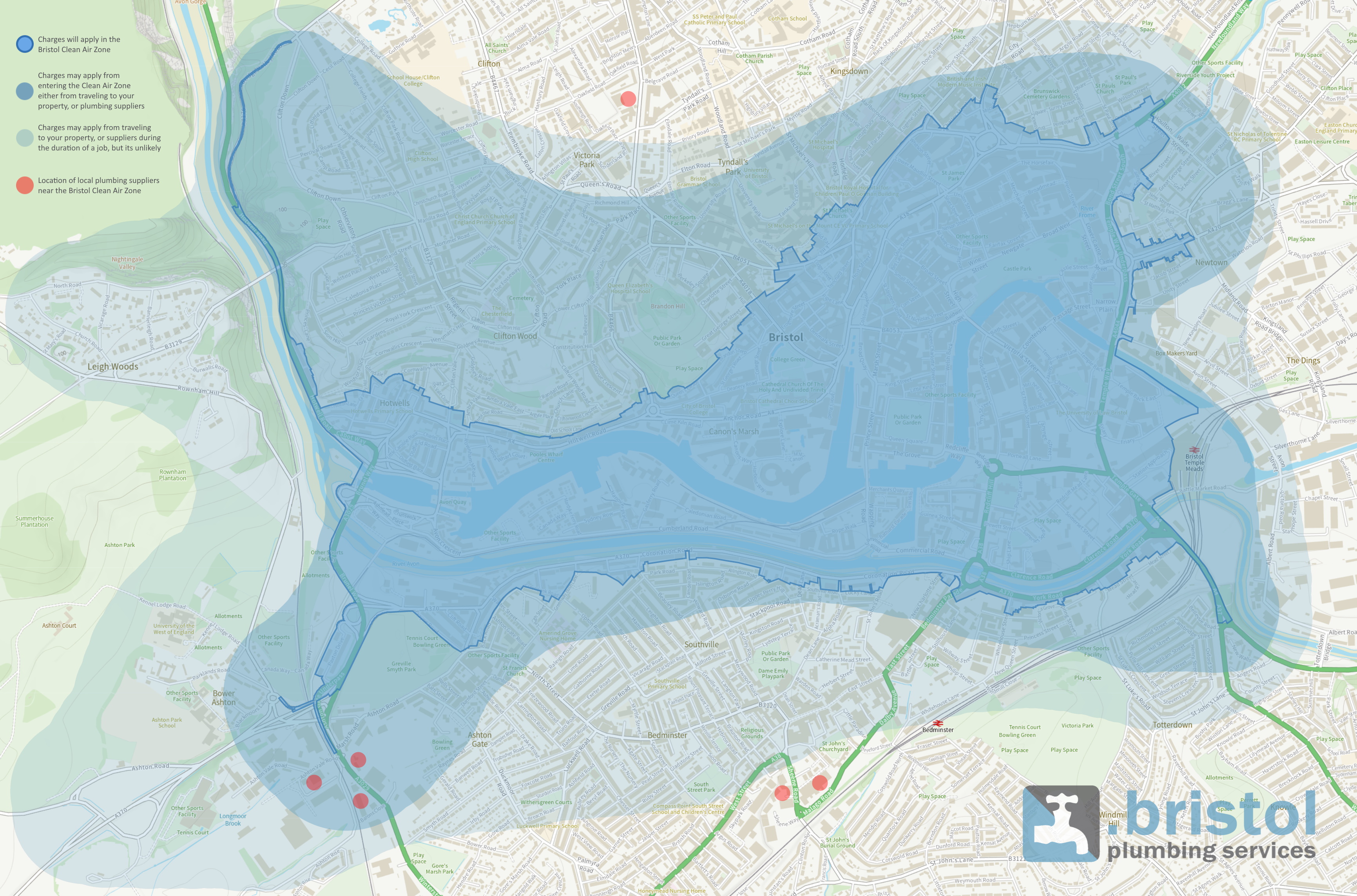 Click to download the Bristol Clean Air Zone Map